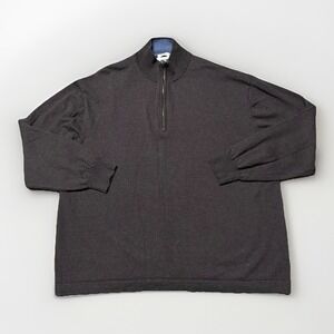 Joseph Abboud Mens 3XL Extra Fine Merino Wool 1/4‎ Zip Pullover Sweater Brown